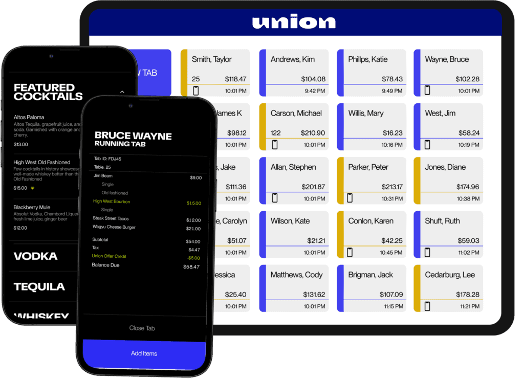 Union POS revenue and tab analytics view